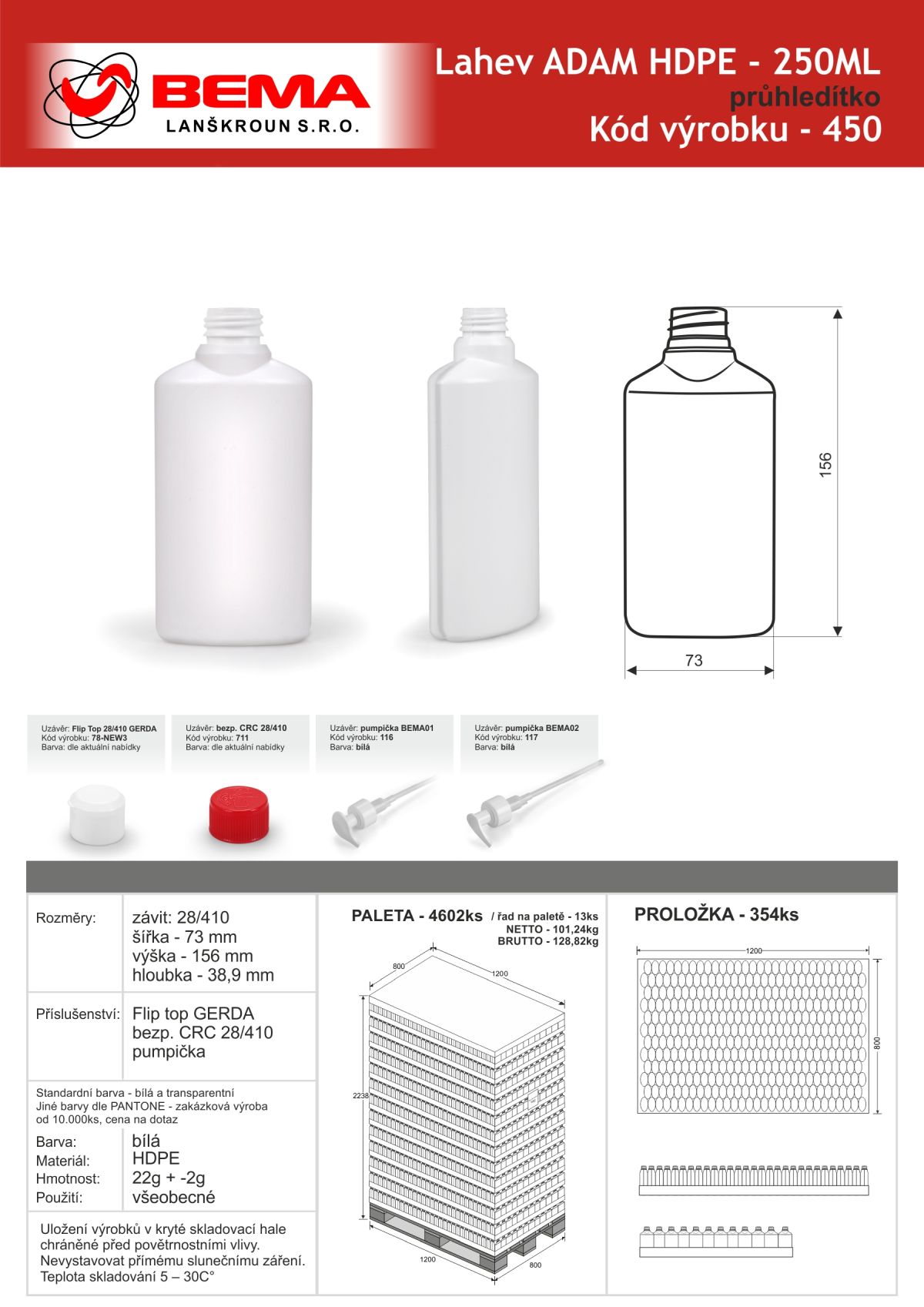 450 Adam 250ml bílý 19-6-2026